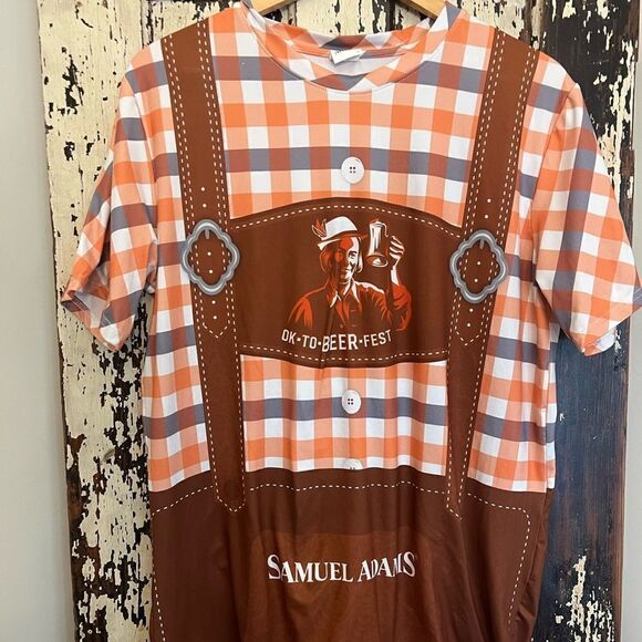 Samuel Adam’s Ok-To-Beer-Fest lederhosen Octoberfest 🍺 poly T-shirt. Men’s M - Picture 1 of 5